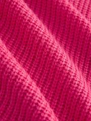 Bright Pink Cosy Crew Neck Longline Tunic Knitted Jumper - Image 9 of 9