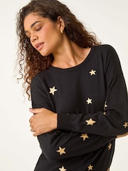 Roman Black Star Embroidered Knit Jumper - Image 2 of 5