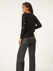 Roman Black Star Embroidered Knit Jumper - Image 3 of 5