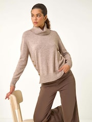 Roman Natural Soft Roll Neck Knit Jumper - Image 1 of 6