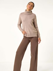Roman Natural Soft Roll Neck Knit Jumper - Image 3 of 6