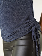 Metalizado - Roman Glitter Cowl Neck Top - Imagen 6 de 6