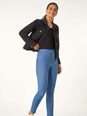Roman Blue Stretch Jean Trousers - Image 3 of 6