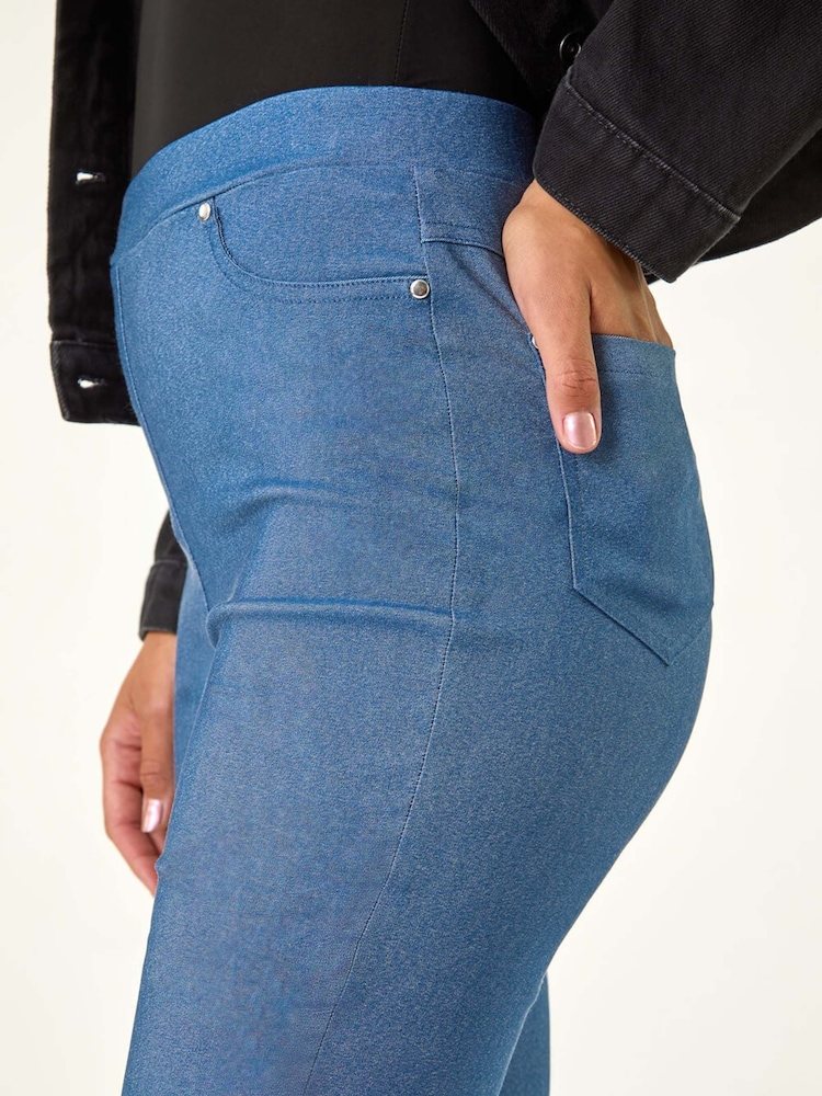 Roman Blue Stretch Jean Trousers - Image 6 of 6