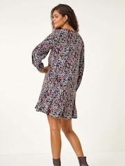 Roman Animal Abstract Print Pintuck Dress - Imagen 3 de 5