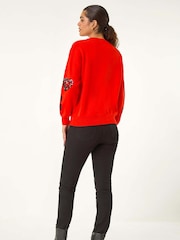 Roman Orange Heart Sequin Detail Jumper - Image 4 of 6