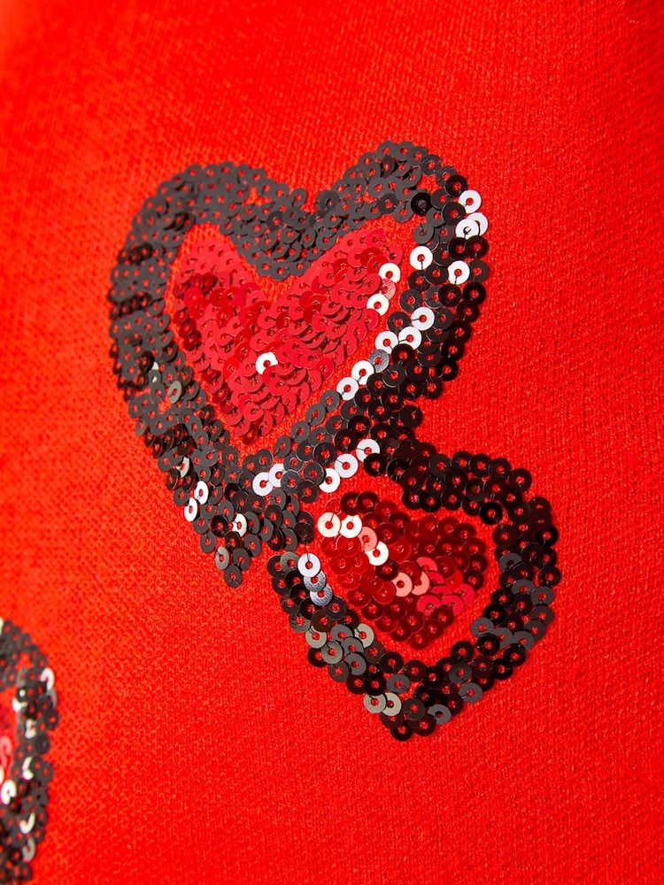 Roman Orange Heart Sequin Detail Jumper - Image 6 of 6