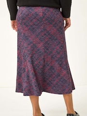 Roman Red Checkered Panel Tulip Skirt - Image 4 of 6