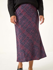Roman Red Checkered Panel Tulip Skirt - Image 5 of 6