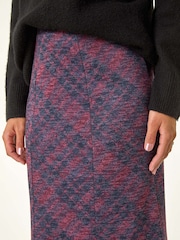 Roman Red Checkered Panel Tulip Skirt - Image 6 of 6