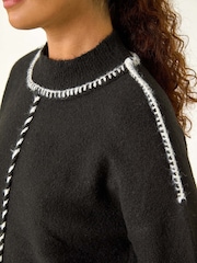 Roman Black Seam Detail Funnel Neck Jumper - Image 5 of 5