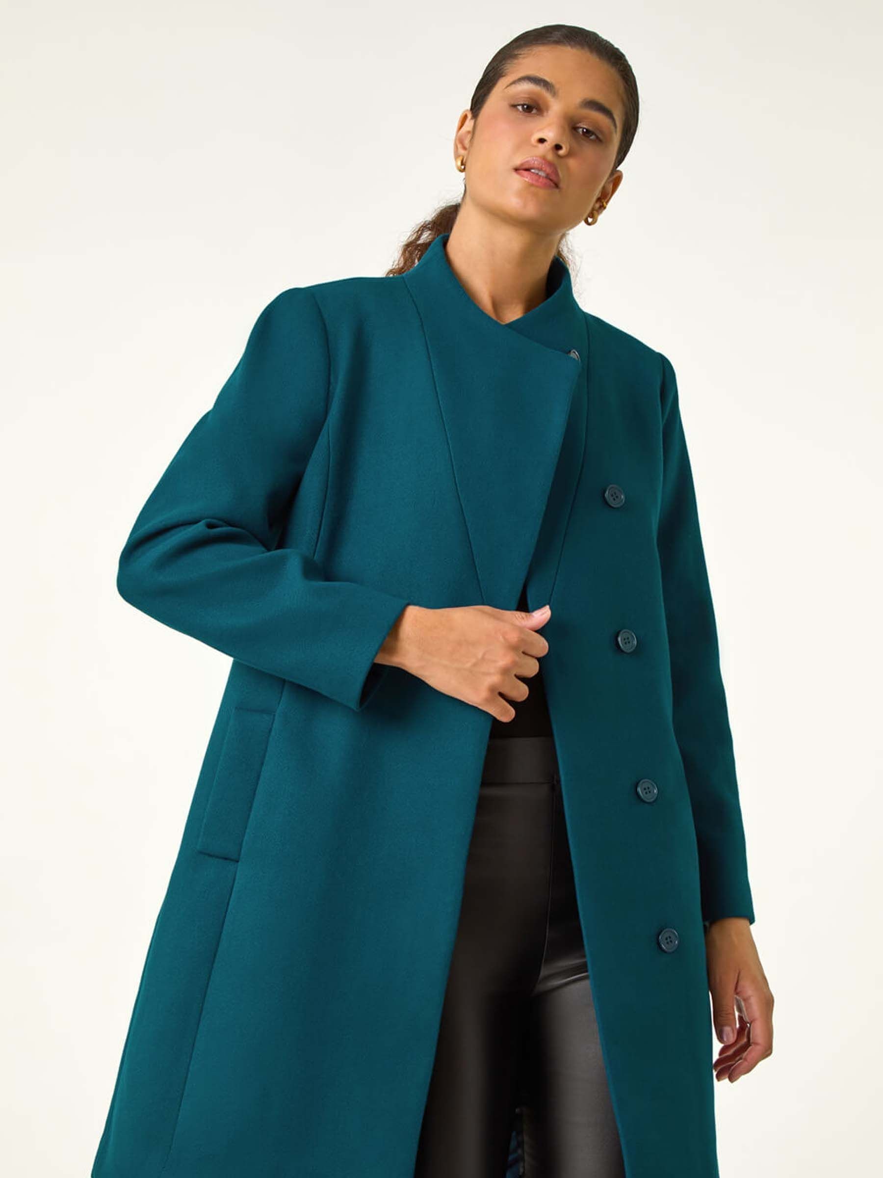 Buy Roman Blue Tailored Funnel Neck Coat from the Next UK online shop