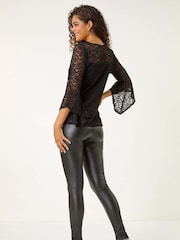 Roman Black Sweetheart Lace Tunic Top - Image 3 of 5
