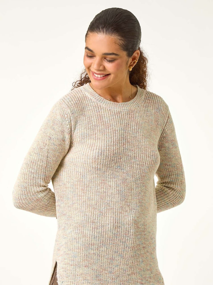 Roman Natural Contrast Cuff Knit Jumper - Image 4 of 5