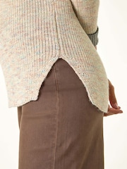 Roman Natural Contrast Cuff Knit Jumper - Image 5 of 5