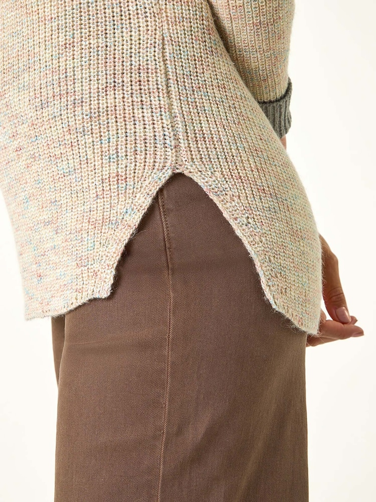 Roman Natural Contrast Cuff Knit Jumper - Image 5 of 5
