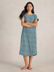 White Stuff Green Tilda Midi Jersey 100% Cotton Nightie - Image 2 of 6