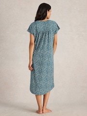 White Stuff Green Tilda Midi Jersey 100% Cotton Nightie - Image 3 of 6