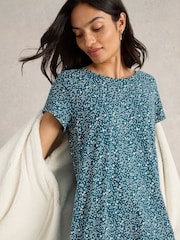 White Stuff Green Tilda Midi Jersey 100% Cotton Nightie - Image 4 of 6