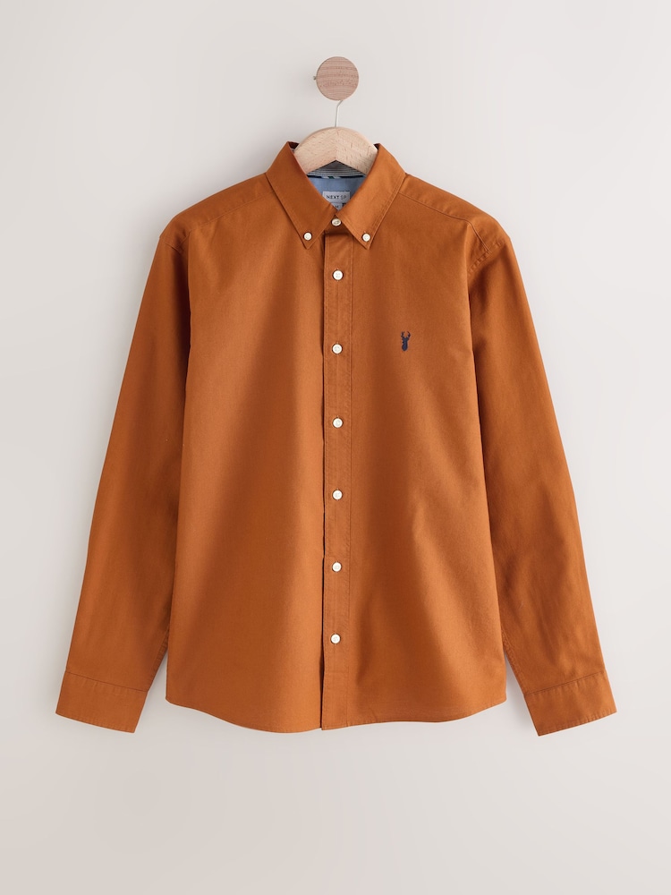 Orange 100% Cotton Ginger Long Sleeves Oxford Shirt - Image 1 of 1