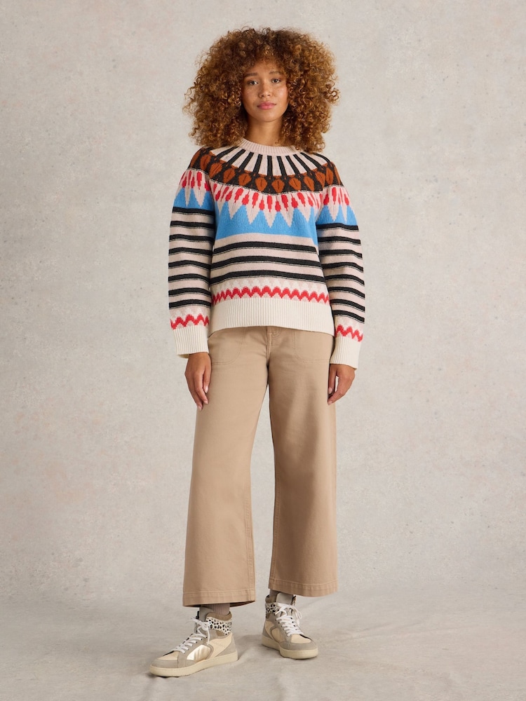 White Stuff Natural Allie Fairisle Pattern Jumper - Image 1 of 6