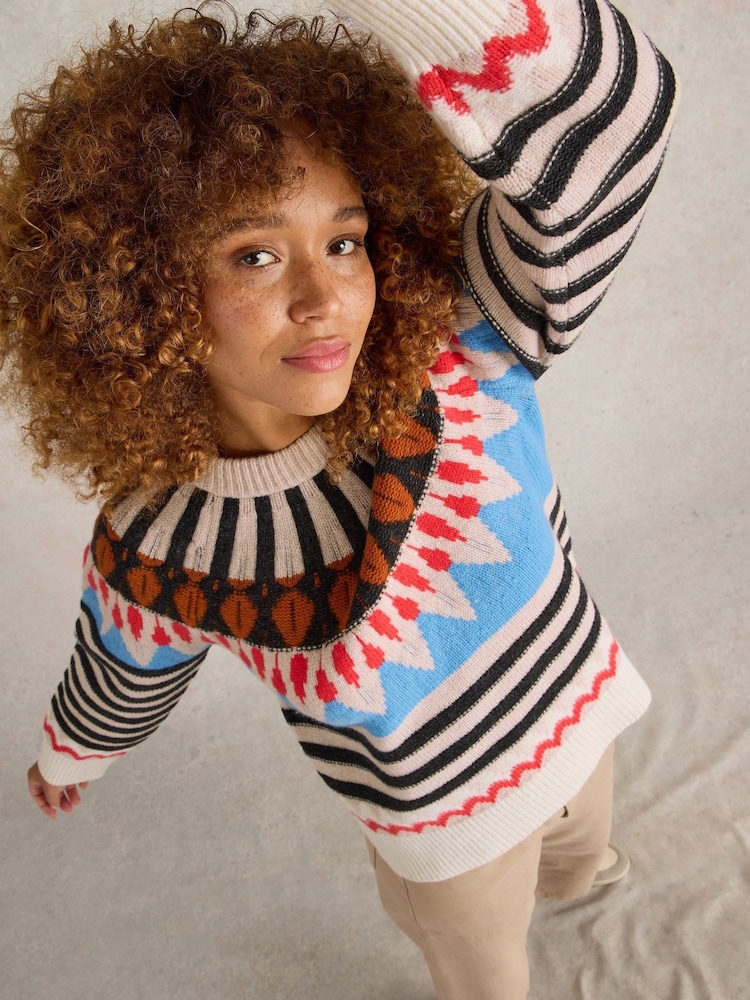 White Stuff Natural Allie Fairisle Pattern Jumper - Image 2 of 6