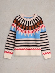 White Stuff Natural Allie Fairisle Pattern Jumper - Image 5 of 6
