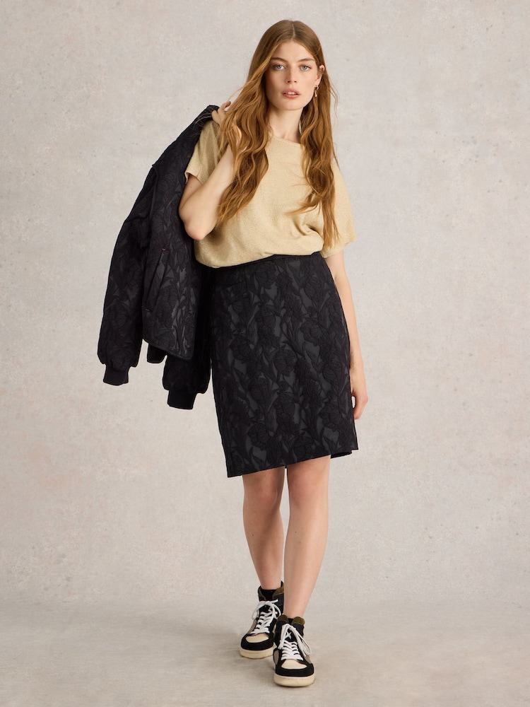 White Stuff Black Coral Jacquard Skirt - Image 1 of 6 White Stuff Black Coral Jacquard Skirt - Image 1 of 6