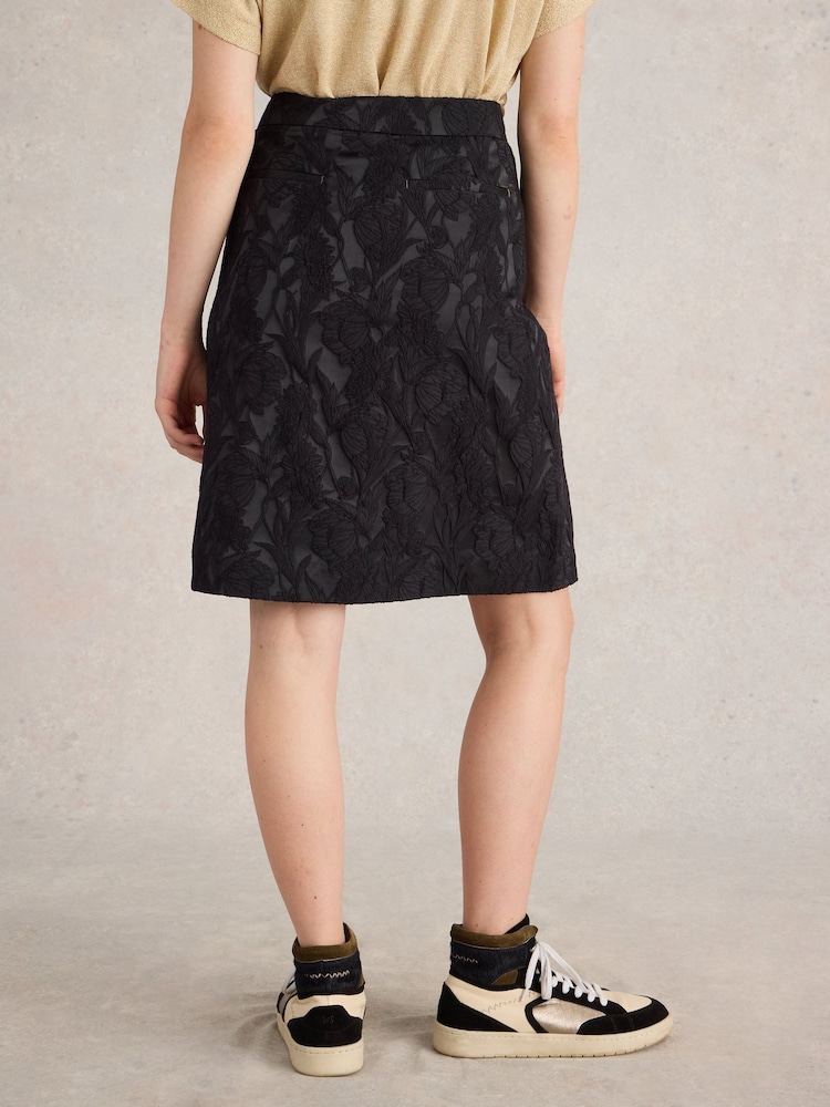 White Stuff Black Coral Jacquard Skirt - Image 2 of 6 White Stuff Black Coral Jacquard Skirt - Image 2 of 6