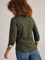 White Stuff Green Annie Printed Sparkle Shirt - Image 2 of 6