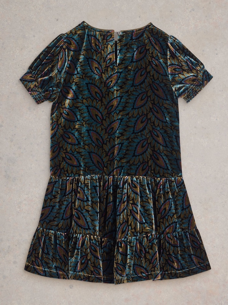 White Stuff Black Velvet Printed Dress - Image 2 of 3