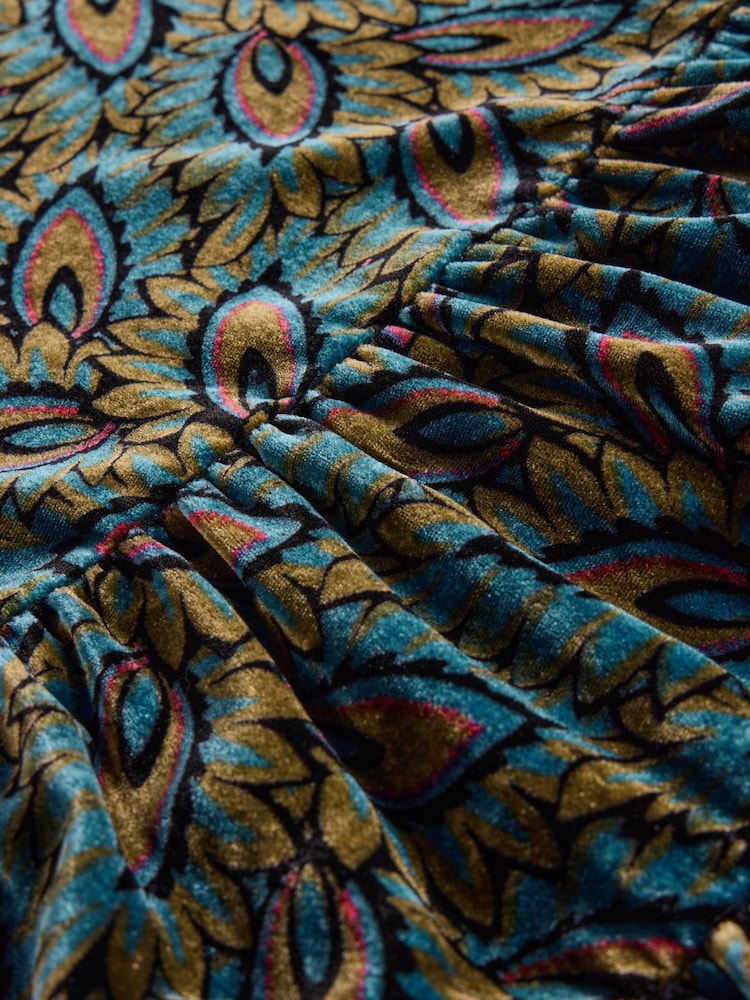 White Stuff Black Velvet Printed Dress - Image 3 of 3