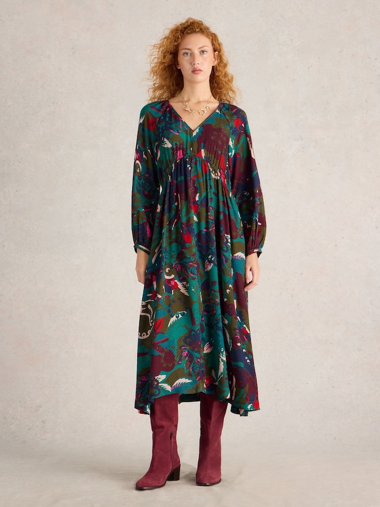 White Stuff Green Izzy Midi Dress - Image 1 of 6