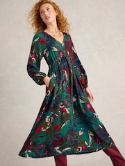 White Stuff Green Izzy Midi Dress - Image 3 of 6