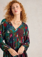 White Stuff Green Izzy Midi Dress - Image 4 of 6