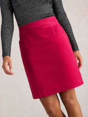 White Stuff Pink Coral Velvet Skirt - Image 4 of 6