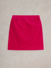 White Stuff Pink Coral Velvet Skirt - Image 5 of 6