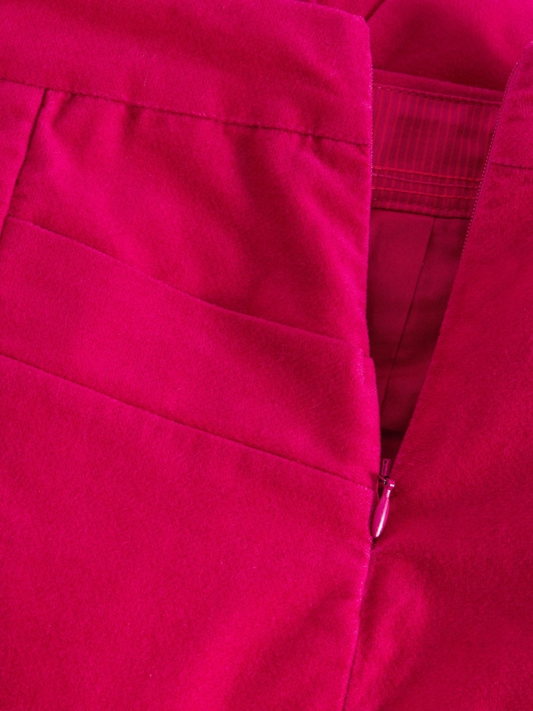 White Stuff Pink Coral Velvet Skirt - Image 6 of 6