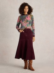 White Stuff Green Jodie Printed Floral Jumper - Image 1 of 6