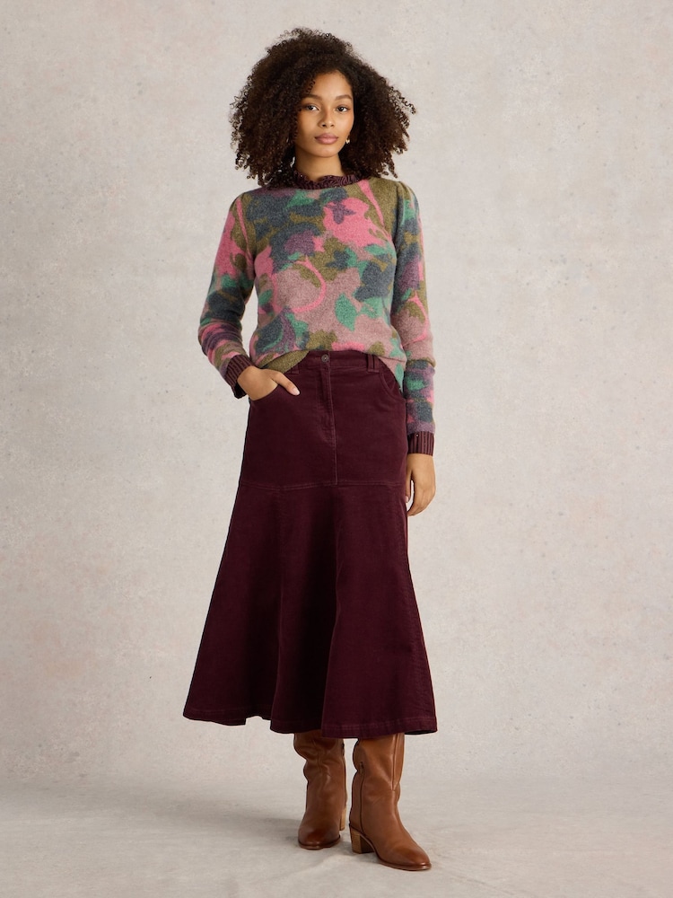 White Stuff Green Jodie Printed Floral Jumper - Image 1 of 6