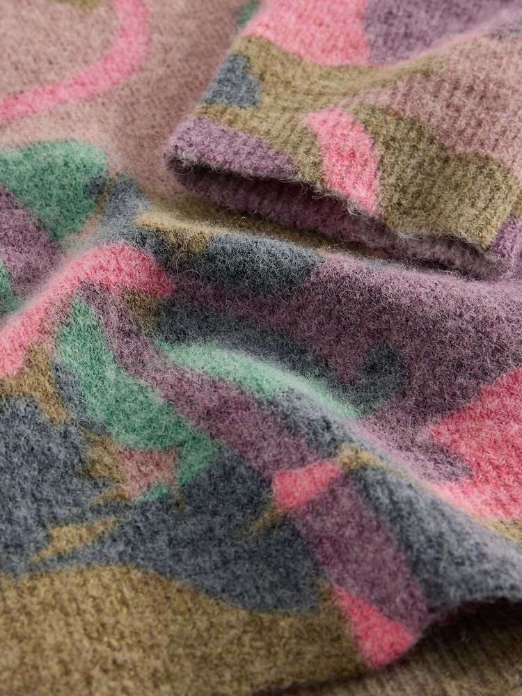 White Stuff Green Jodie Printed Floral Jumper - Image 6 of 6