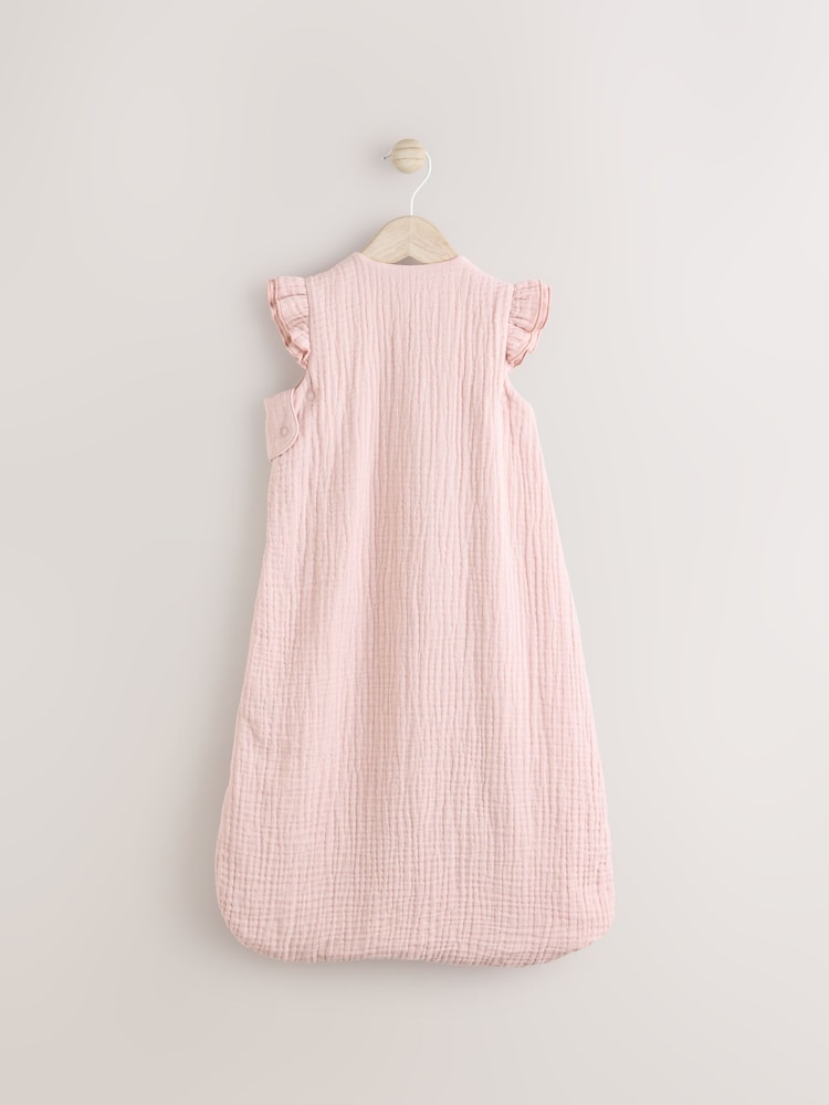 Modern Pink Muslin 1 Tog Baby 100% Cotton Sleep Bag - Image 2 of 8