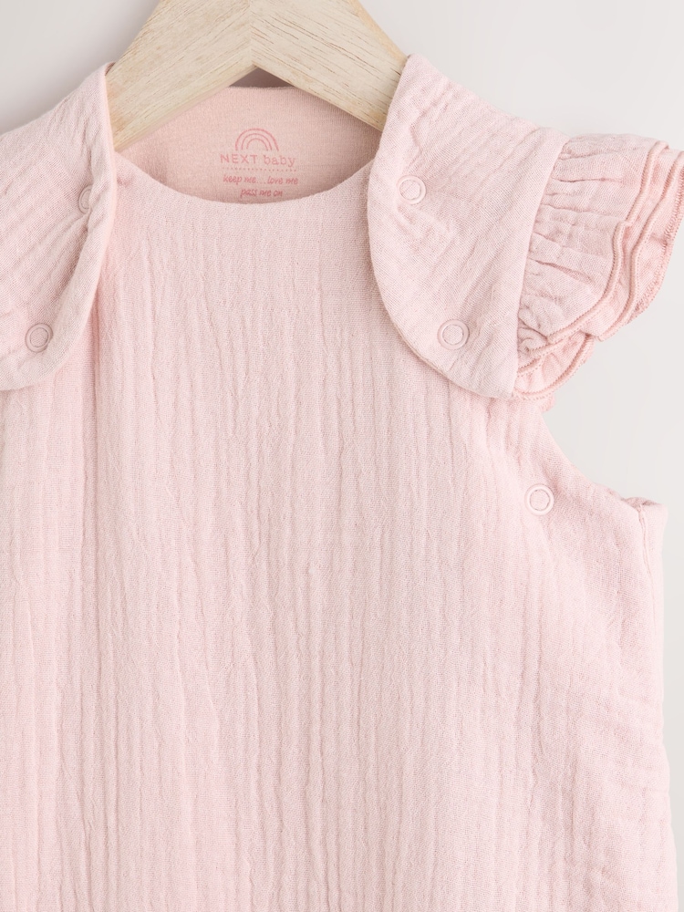 Modern Pink Muslin 1 Tog Baby 100% Cotton Sleep Bag - Image 5 of 8