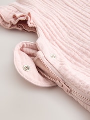 Modern Pink Muslin 1 Tog Baby 100% Cotton Sleep Bag - Image 8 of 8