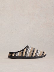 White Stuff Grey Knitted Mule Slippers - Image 1 of 4