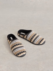 White Stuff Grey Knitted Mule Slippers - Image 2 of 4