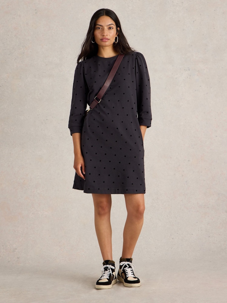 White Stuff Grey Amy Flock 100% Cotton Jersey Dress - Image 1 of 6 White Stuff Grey Amy Flock 100% Cotton Jersey Dress - Image 1 of 6