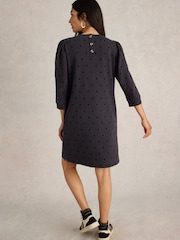 White Stuff Grey Amy Flock 100% Cotton Jersey Dress - Image 2 of 6