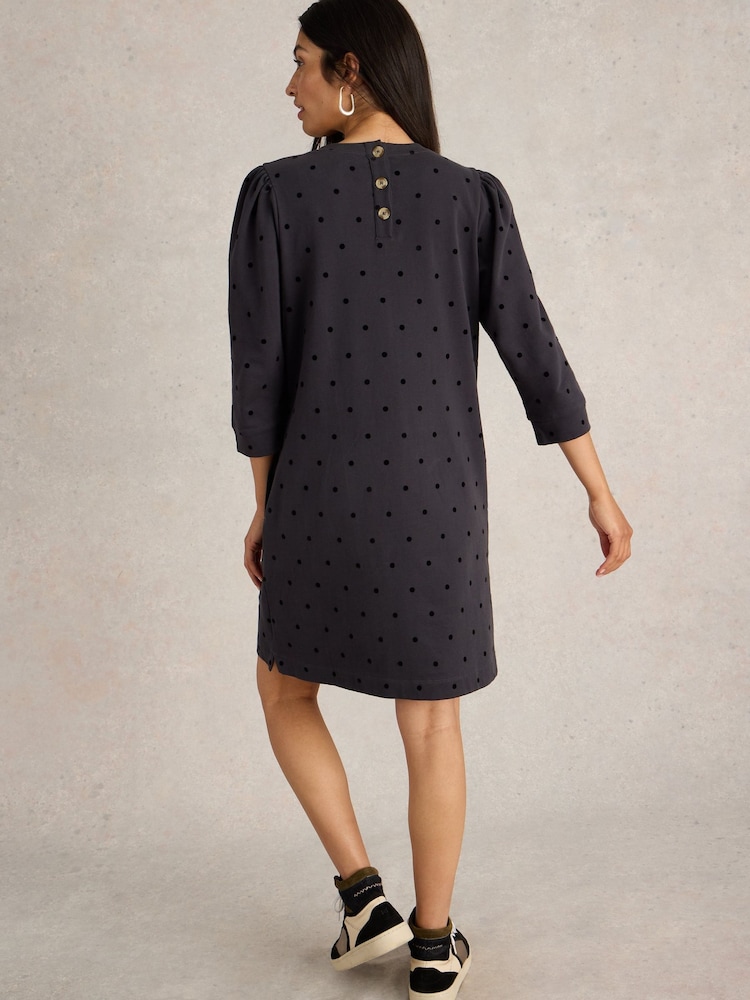 White Stuff Grey Amy Flock 100% Cotton Jersey Dress - Image 2 of 6 White Stuff Grey Amy Flock 100% Cotton Jersey Dress - Image 2 of 6