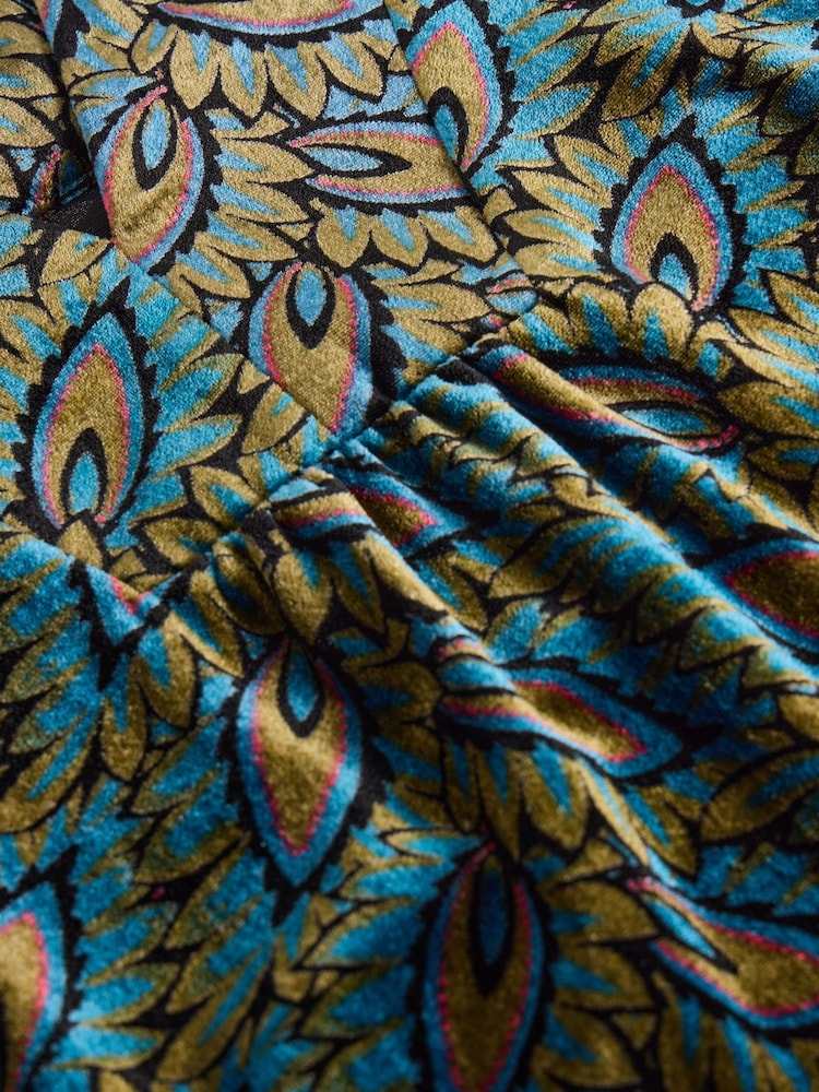 White Stuff Green Ash Printed Velvet Top - Image 6 of 6